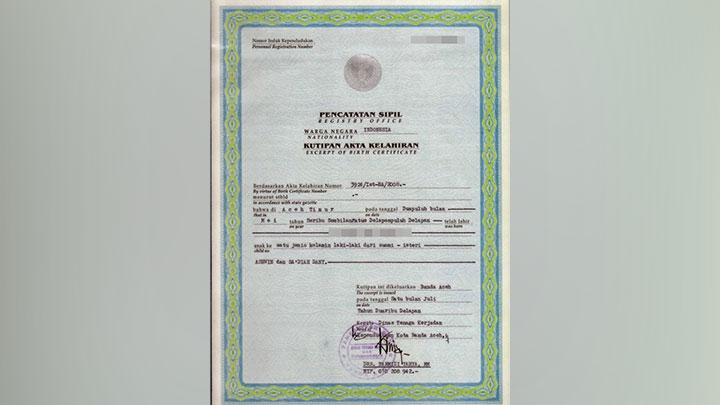 Penerjemah Tersumpah Akta Kelahiran